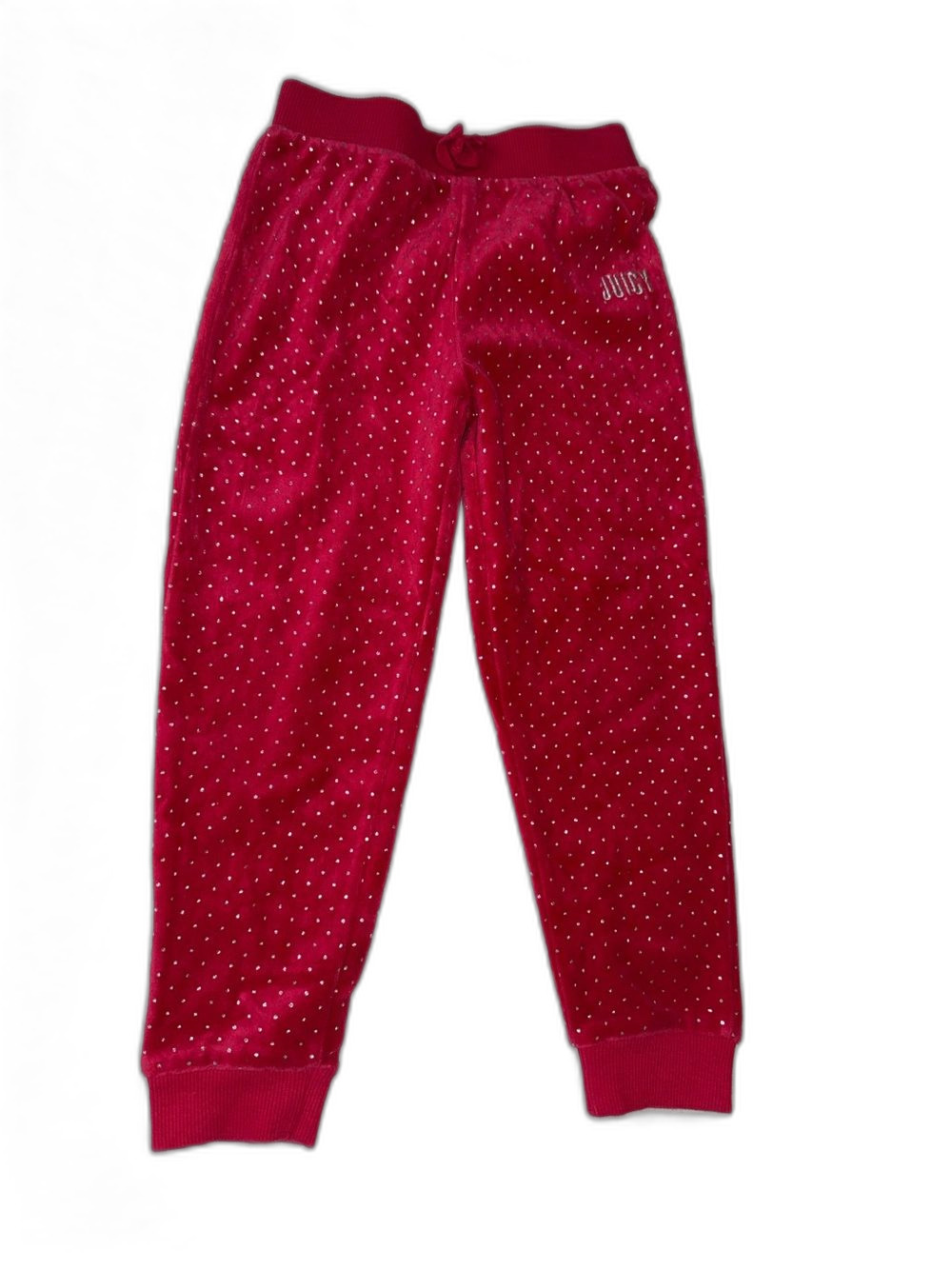 Juicy Couture Kids Girls Size 5T Red Velour Jogger Pants !